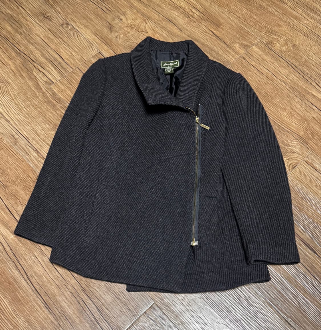 에디바우어 헤링본 비대칭 지퍼 자켓 상품이미지2