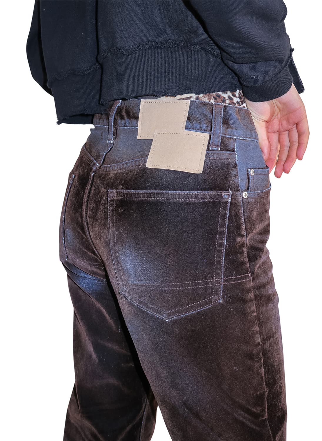 [1]퍼버즈 25fw Flocky 워싱 데님 팬츠/브라운 상품이미지1