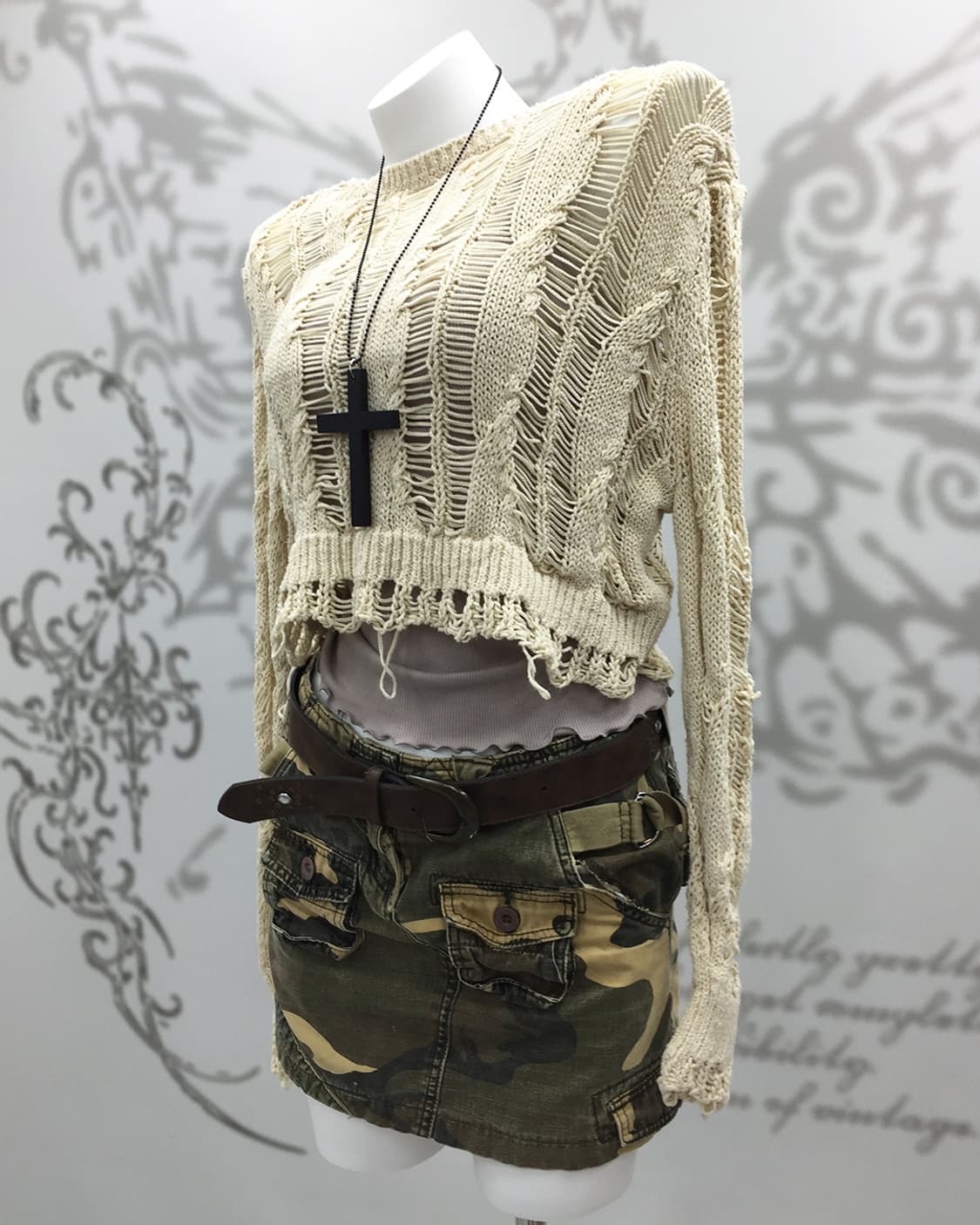 Grunge crop knit 상품이미지2