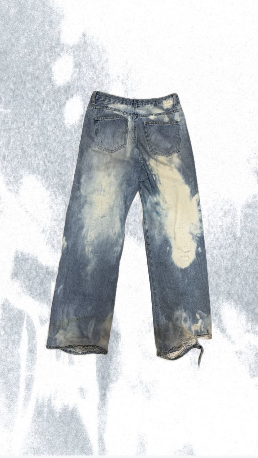 Acid Wash Tie-dye Destroyed Denim pants 상품이미지2