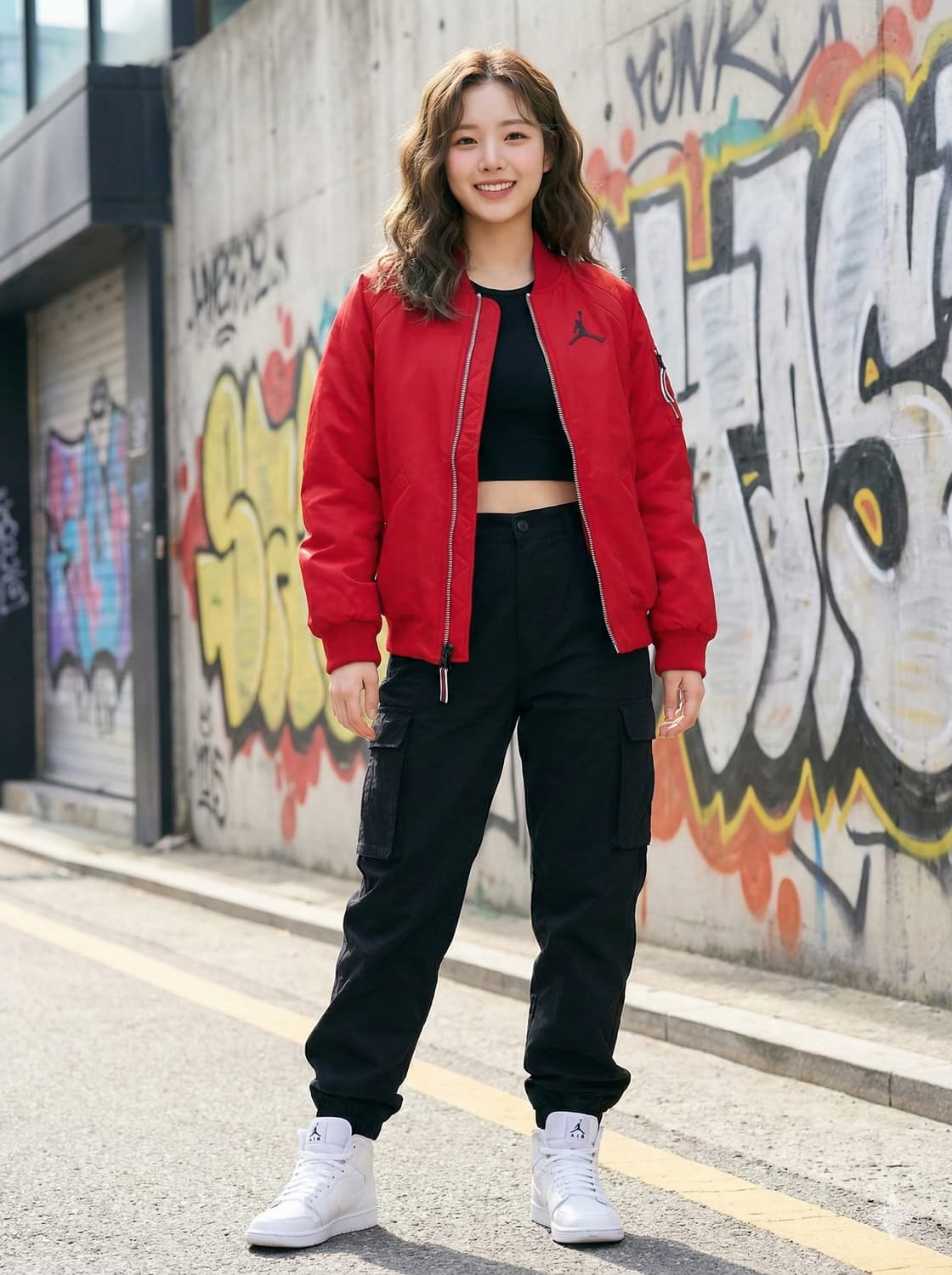 조던 레드 봄버 자켓_M 상품이미지1