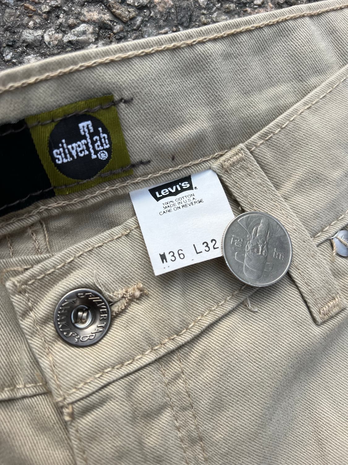 🇺🇸 90s 리바이스 실버탭 카키스 배기 36-32 상품이미지3