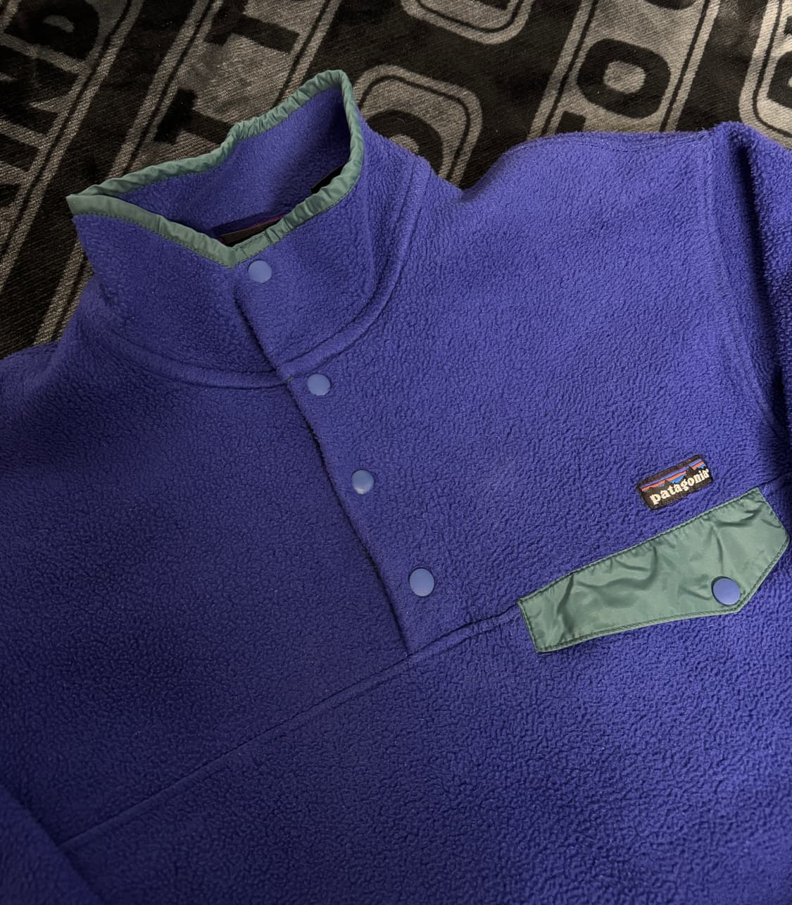 파타고니아 신칠라 스냅 티 풀 오버 블루 라이트 그린 메이드 인 자메이카 상품이미지3