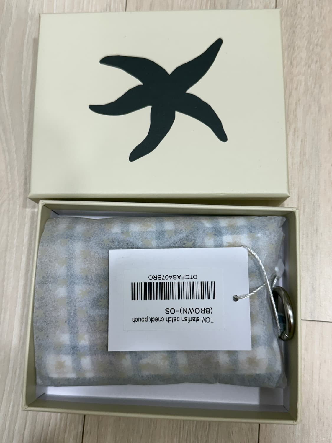 더콜디스트모먼트 스타 피쉬 패치 체크 파우치 카드 지갑 상품이미지6