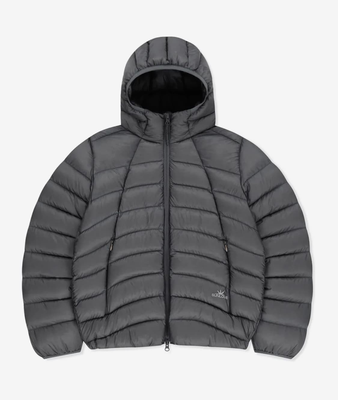 썬러브 Hooded Fly Light Down Jacket Grey 상품이미지1