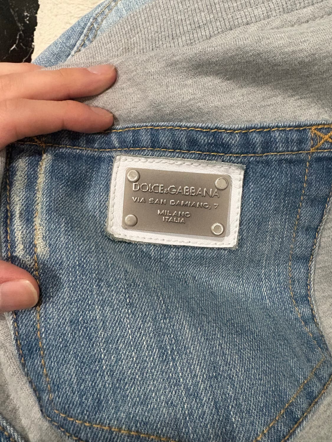 돌체앤가바나 하이브리드 데님 그레이 새깅 조거팬츠 상품이미지4