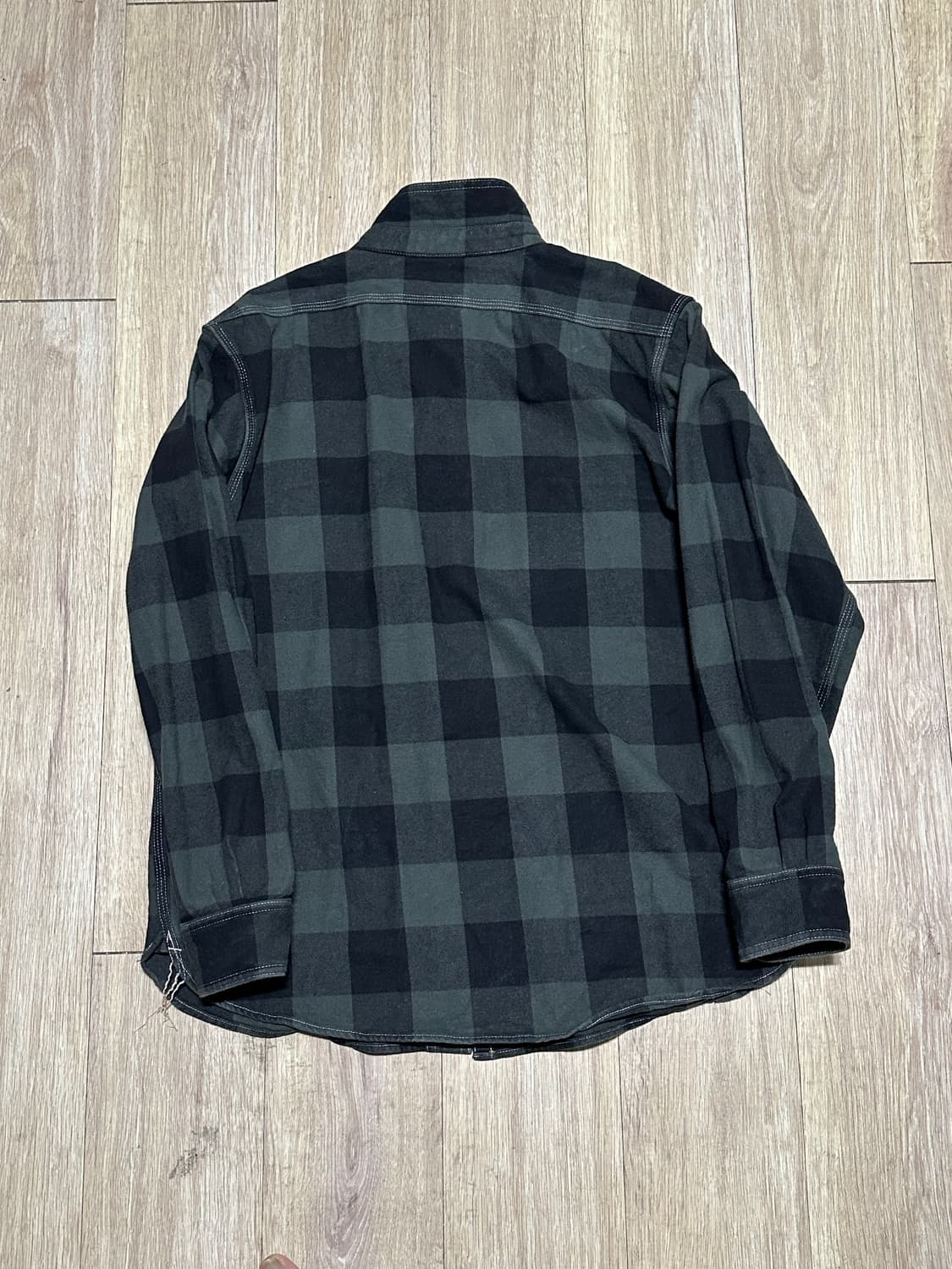 본쿠라 Work Shirt Flannel 블랙X그레이 38 상품이미지6