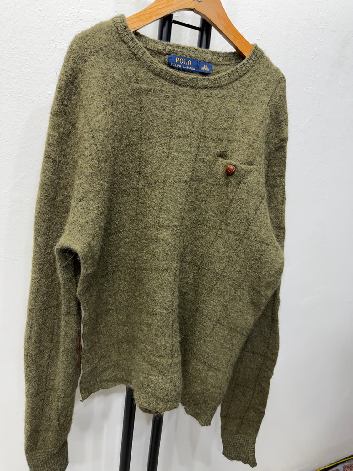 정품) 폴로랄프로렌 엘보 가죽 그린 울 니트 XXL  상품이미지2