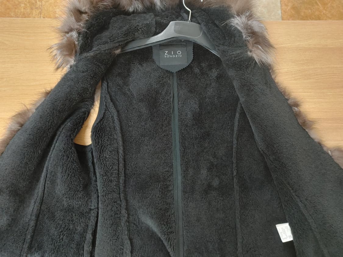 ZIO SONGZIO 송지오 여우털배색 무스탕 후드롱베스트 상품이미지7