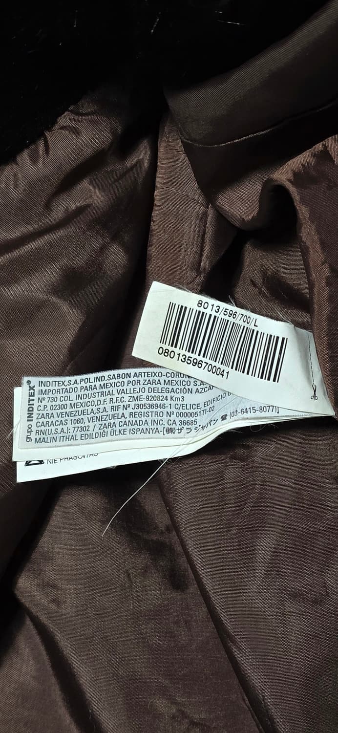 자라 BASIC 블랙 인조 밍크 자켓 L 상품이미지4