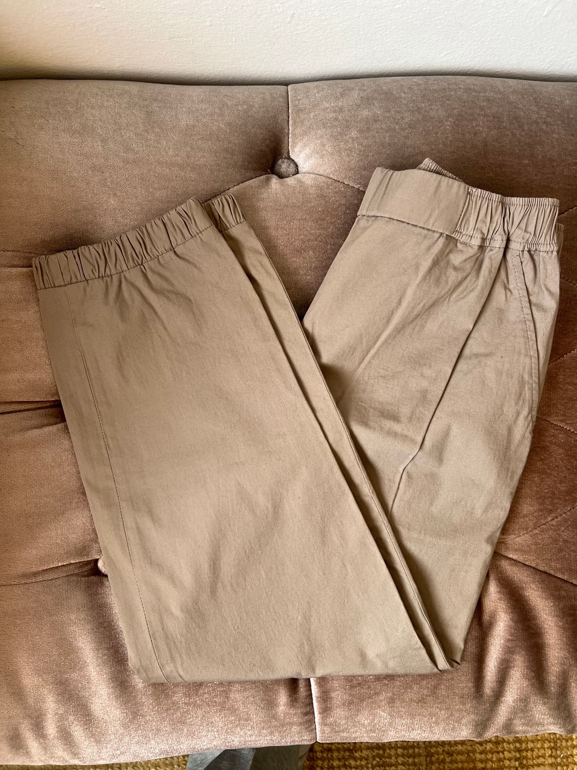 오일릴리 여자 다크베이지 코튼바지 9부조거팬츠 상품이미지1