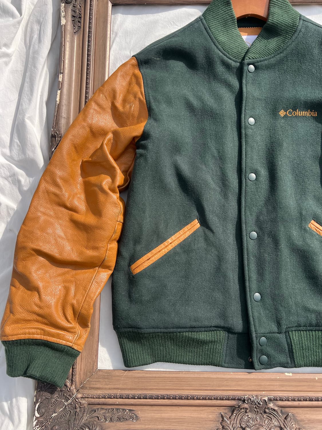 Columbia 레더 슬리브 바시티 자켓 (소가죽) 상품이미지5