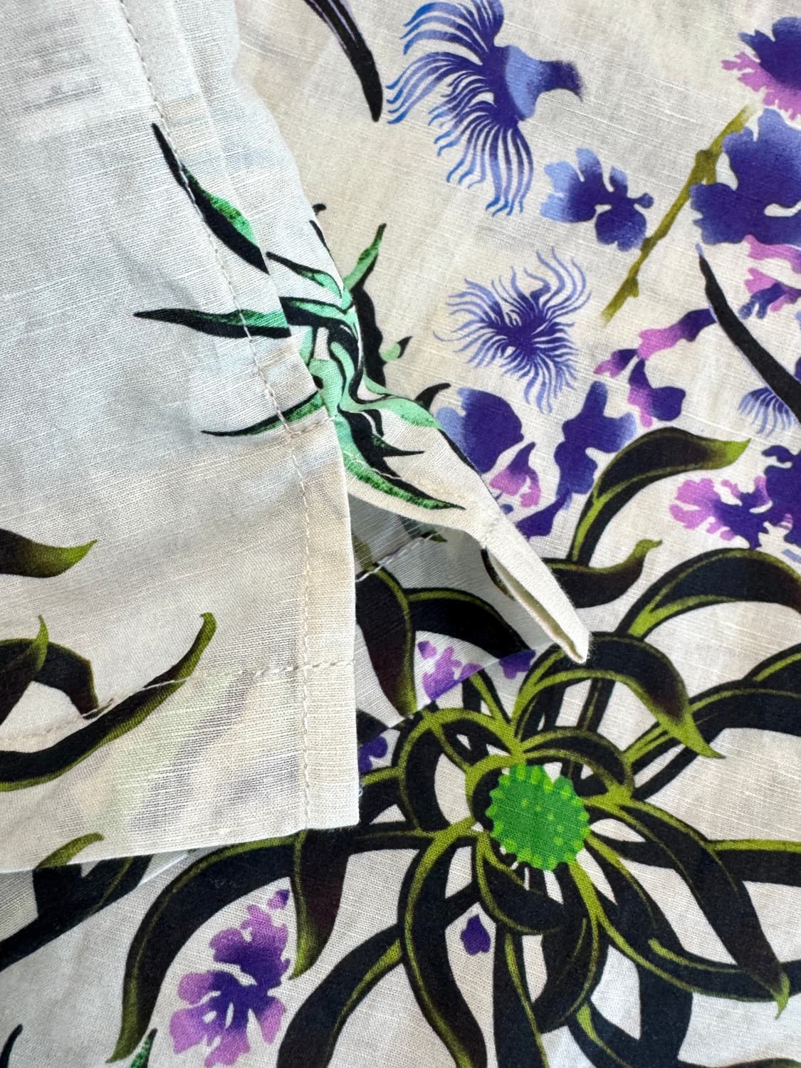 KENZO 겐조 코튼, 린넨혼방 알로하 오픈카라 반팔 셔츠 M 상품이미지4