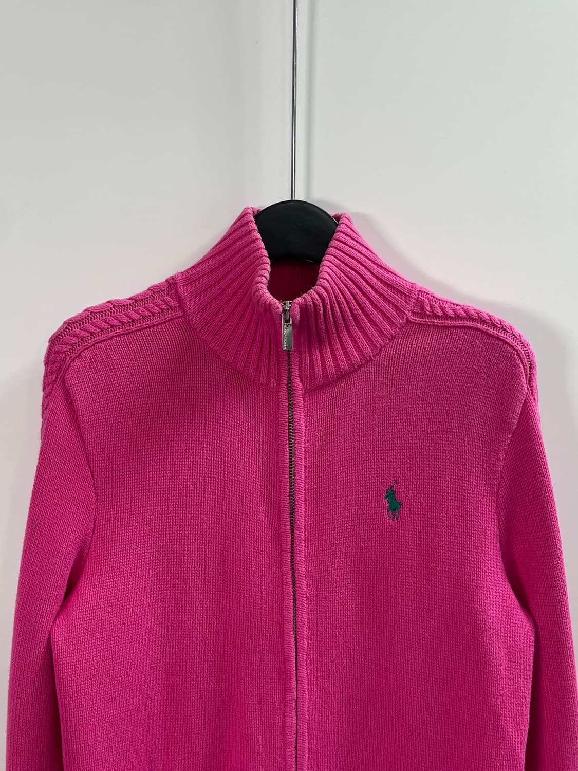 폴로 랄프로렌 우먼스 핑크 니트집업 (on.662) 상품이미지2