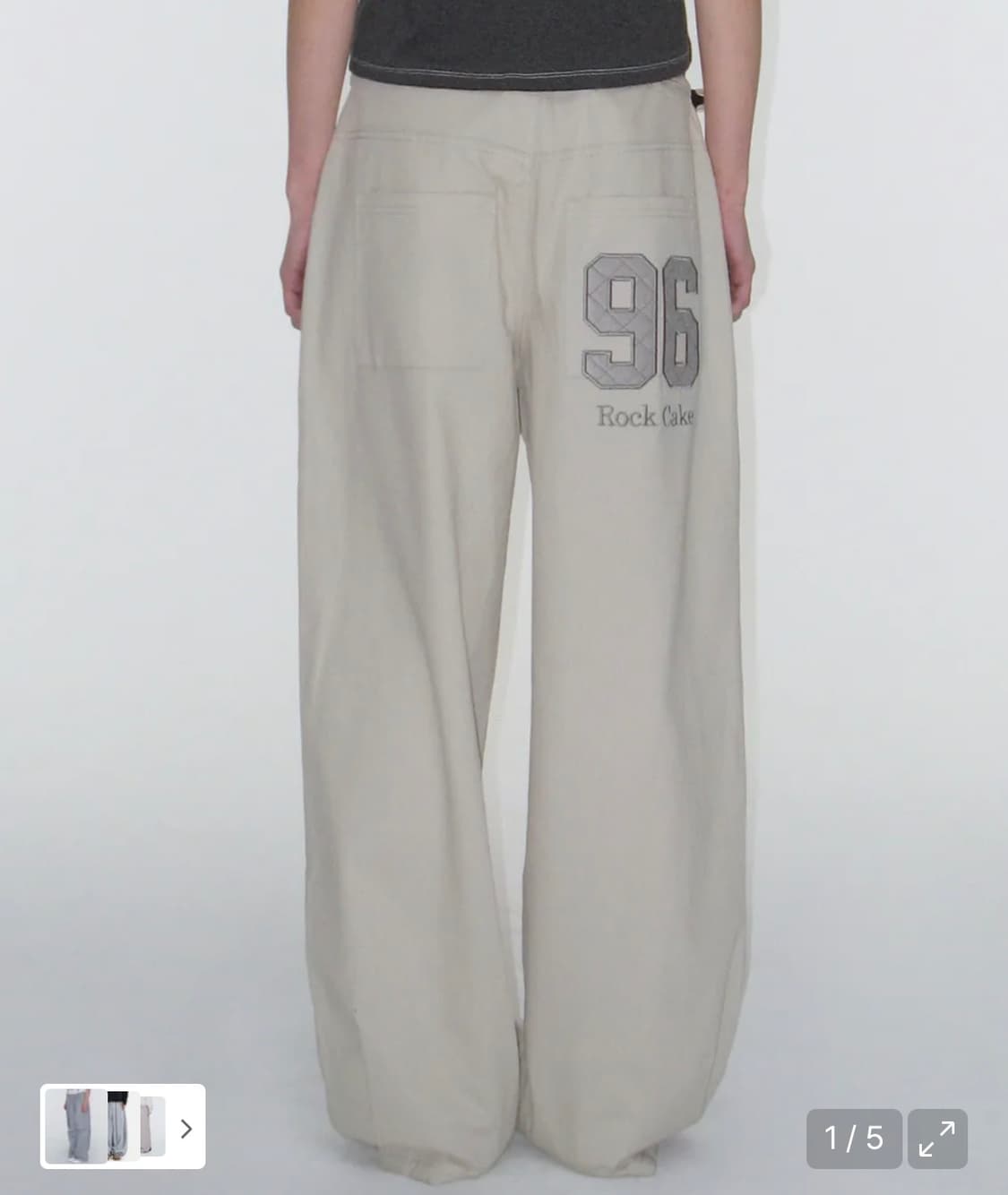 락케이크 96 Applique Pants -light gray 상품이미지1