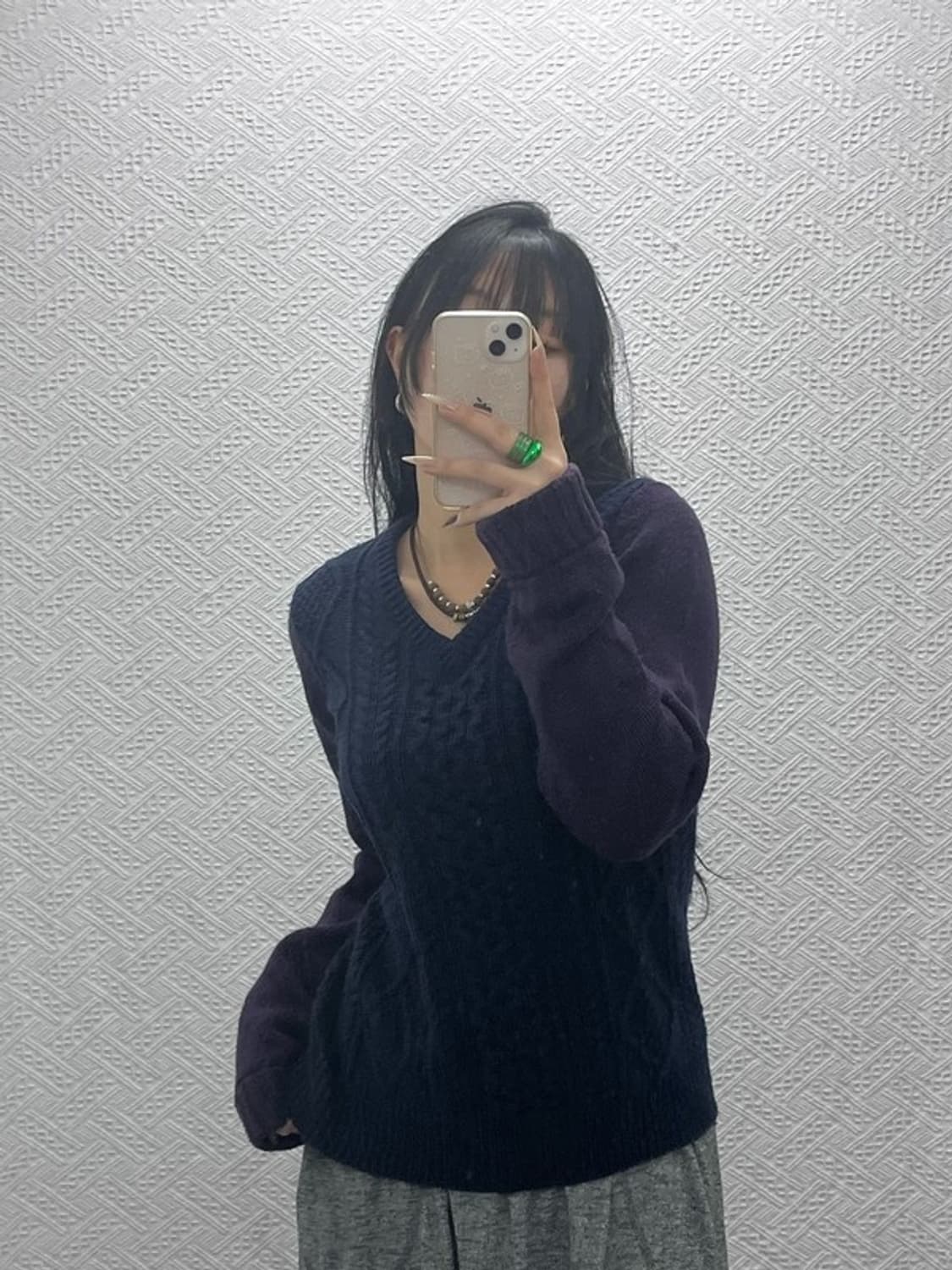 유니클로X JW앤더슨 모던캐주얼 울혼방 꽈배기 니트 L C08371 상품이미지1