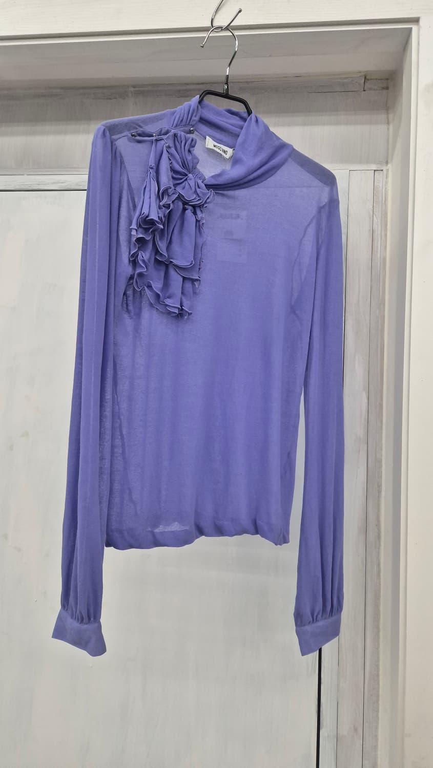 MOSCHINO ruffle neck see-through shirt  상품이미지1