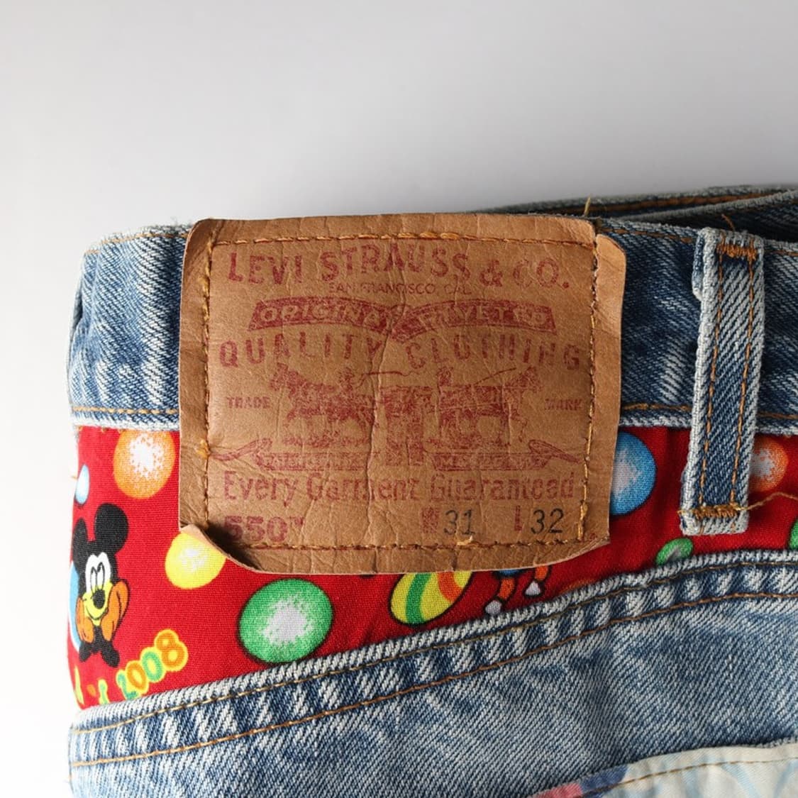 리바이스 550 미키마우스 커스텀 리메이크 데님팬츠 31 상품이미지6