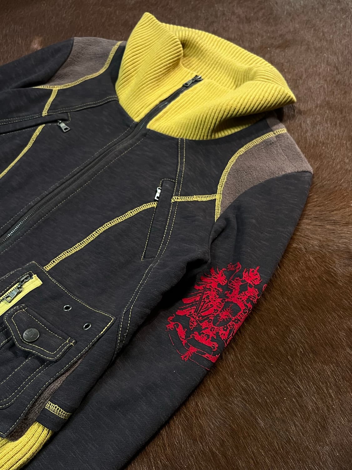 빈티지 하이넥 배색 자켓 상품이미지8