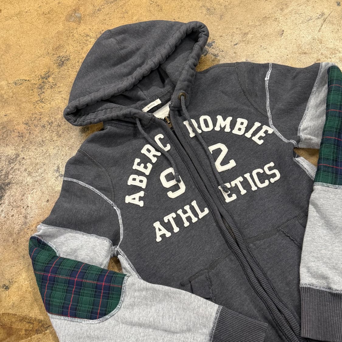 아베크롬비 그레이 체크 포인트 후드집업 상품이미지1