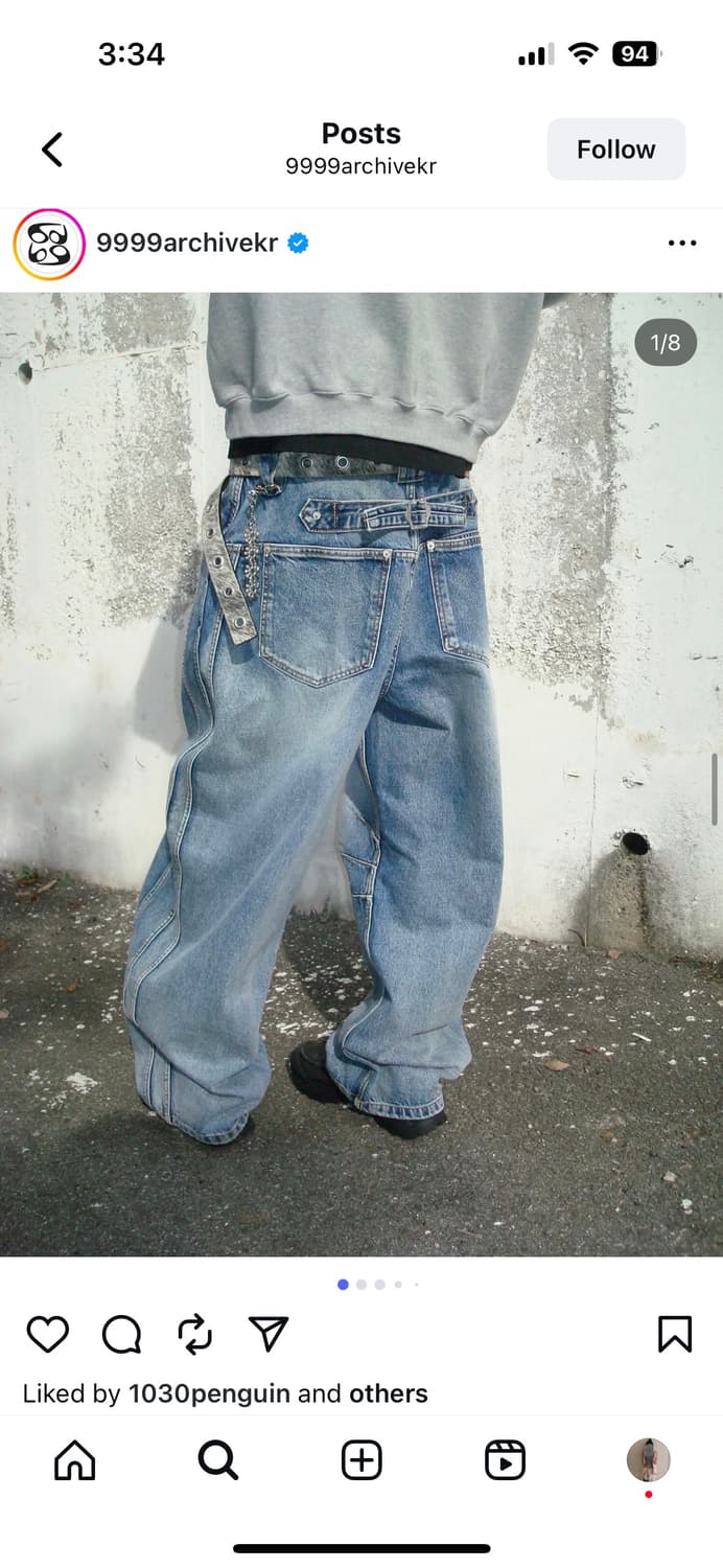 9999아카이브 청바지Technical Curved Denim Jean 상품이미지5