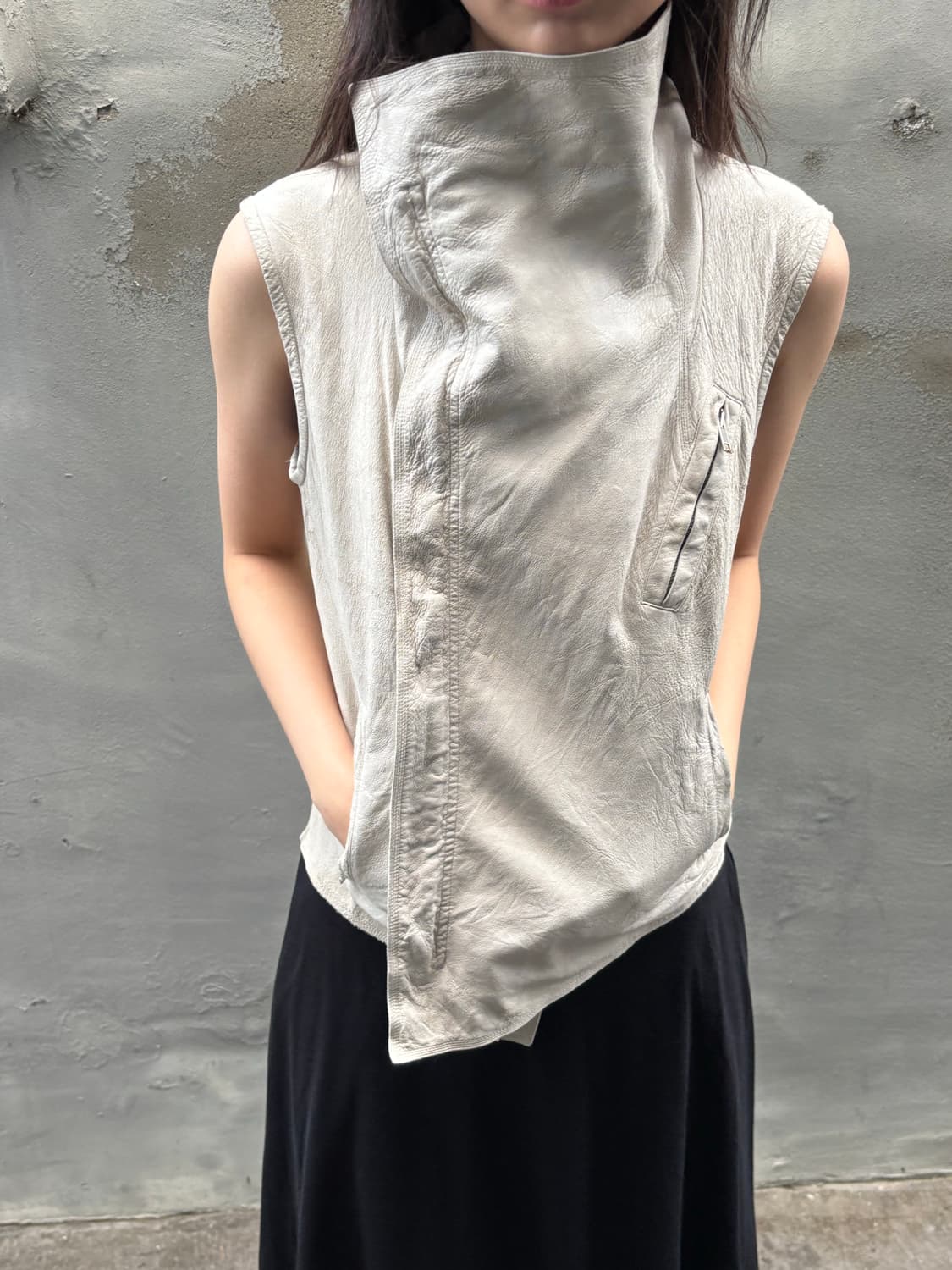 릭오웬스 07fw 램스킨 비대칭 하이넥 베스트 상품이미지3