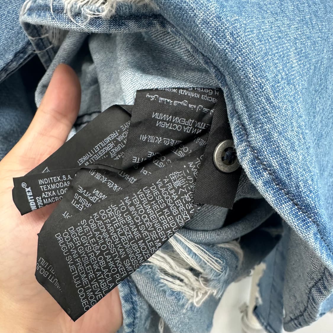 자라 워시드 데미지 셔츠 새상품 상품이미지8