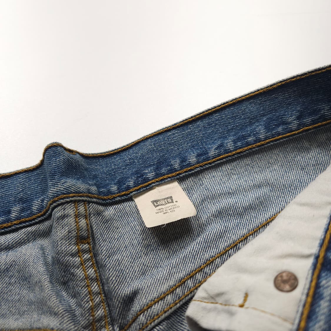 리바이스 501 버튼 플라이 워싱 데님 레귤러 팬츠 (L) 상품이미지7