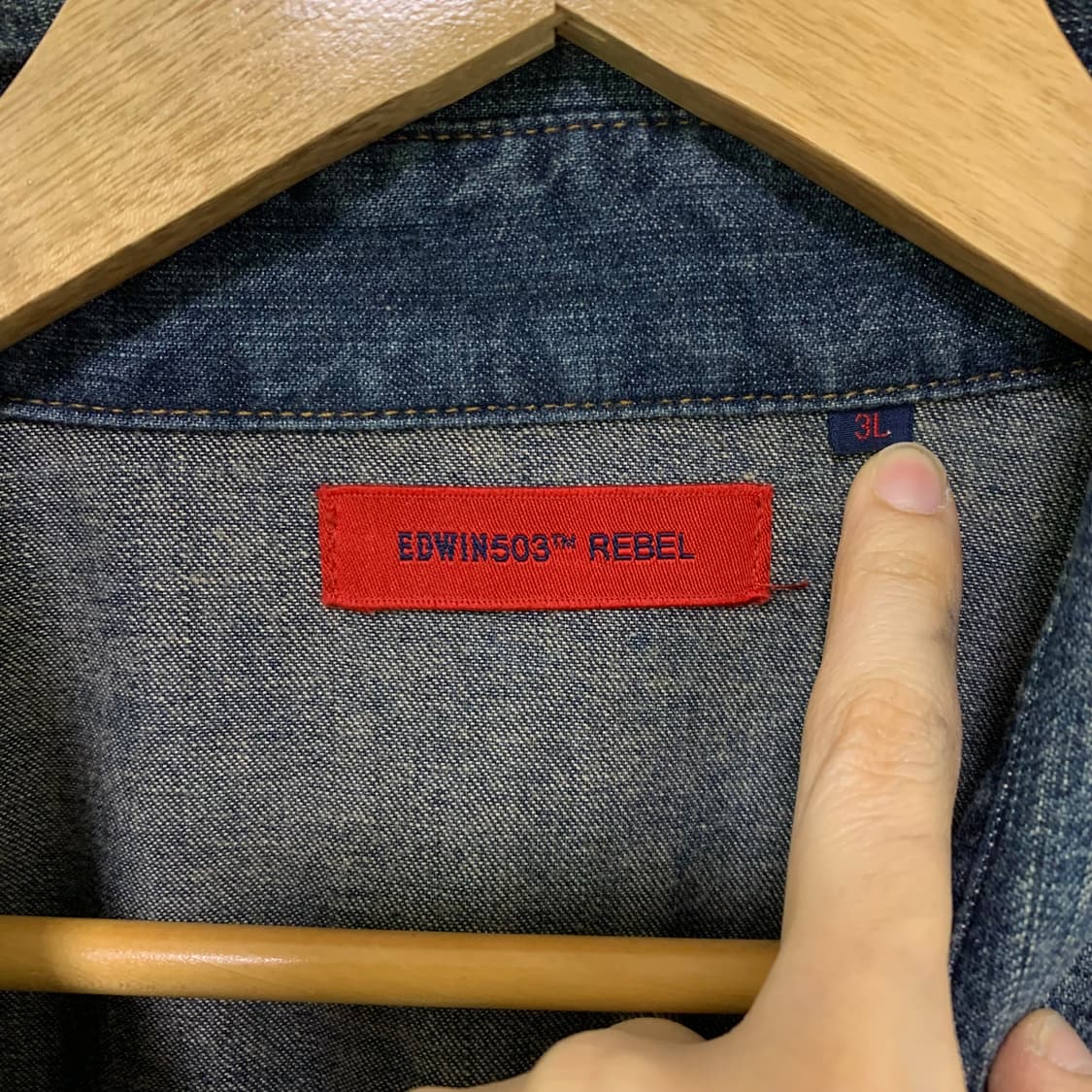 에드윈 버튼 워싱 데님 셔츠 남녀공용 y2k 웨스턴빈티지 00s 스트릿 상품이미지9