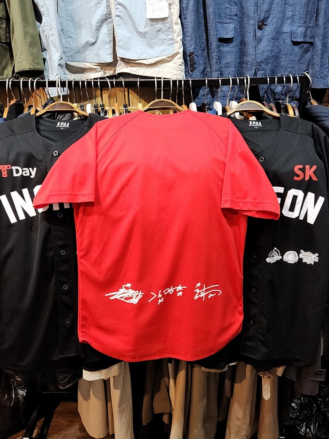 (L) SK 와이번스 야구져지 빨강 챔피온 우승기념 노마킹 유니폼  상품이미지7