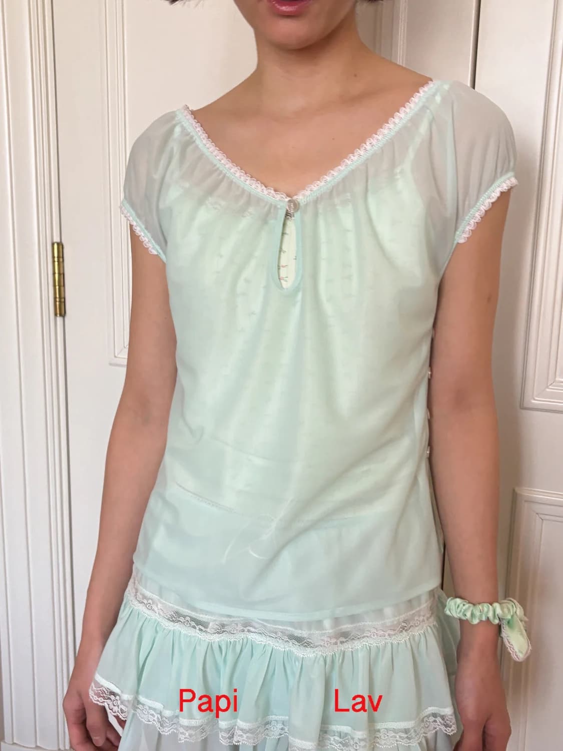 Papi lav MINT GREEN BLUSHY TOP 상품이미지5