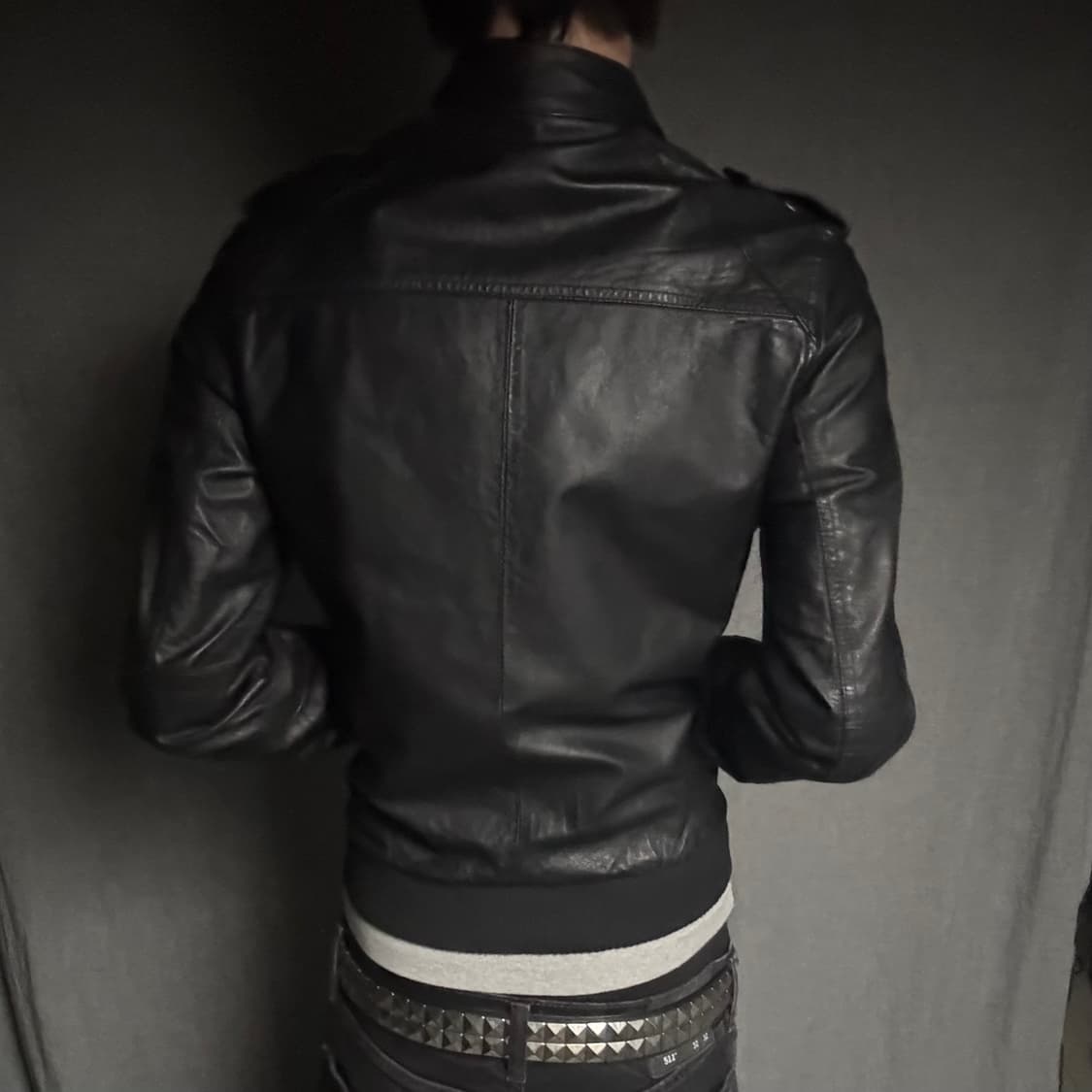 vintage black leather jacket 상품이미지6