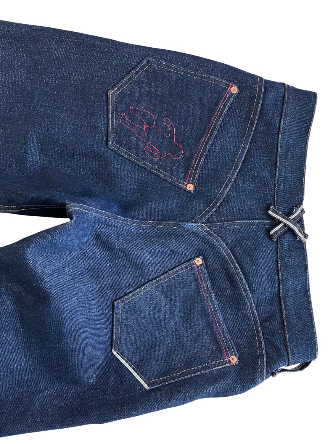 21.5 온스 curved yoke selvedge denim pants 상품이미지4