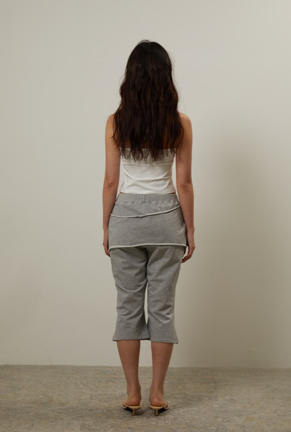 기머 gimor Strap Knot Capri Pants Gray 상품이미지3