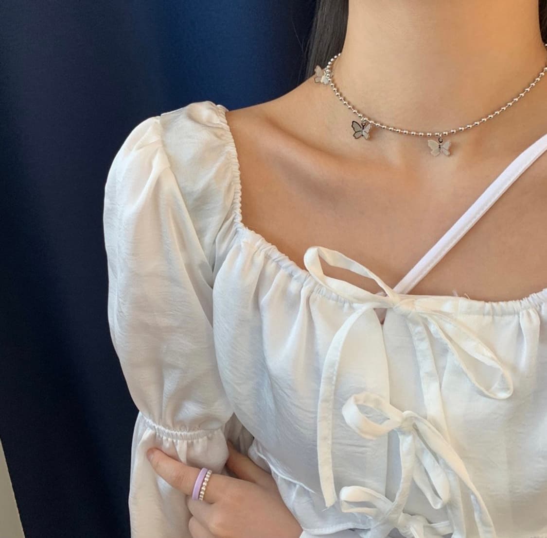 나비 팬던트 실버 목걸이 상품이미지2