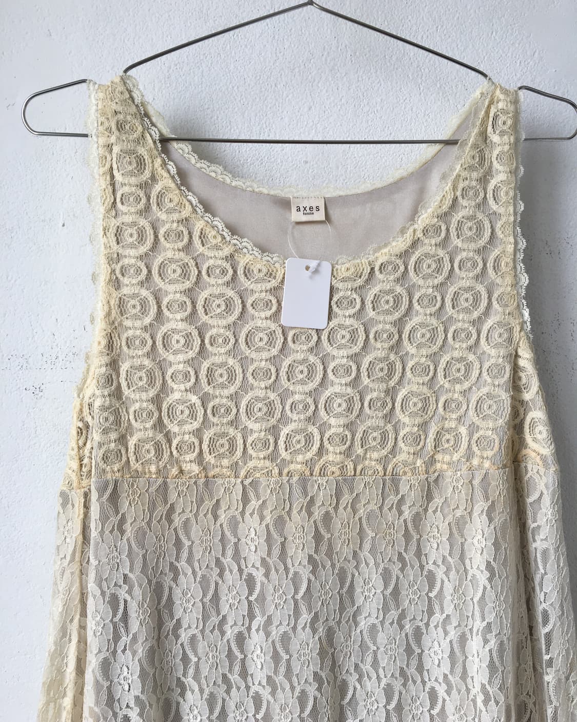 Axes femme lace pattern mixed sleeveless 상품이미지5
