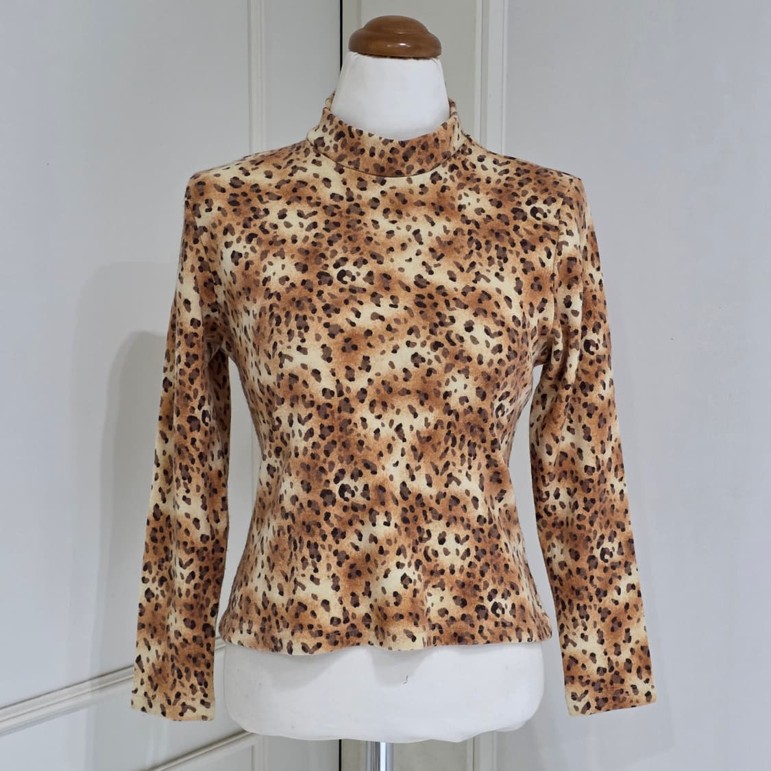 일본빈티지)오네갸루st 호피레오파드 대대장 슬림보헤미안 긴팔니트 상품이미지1