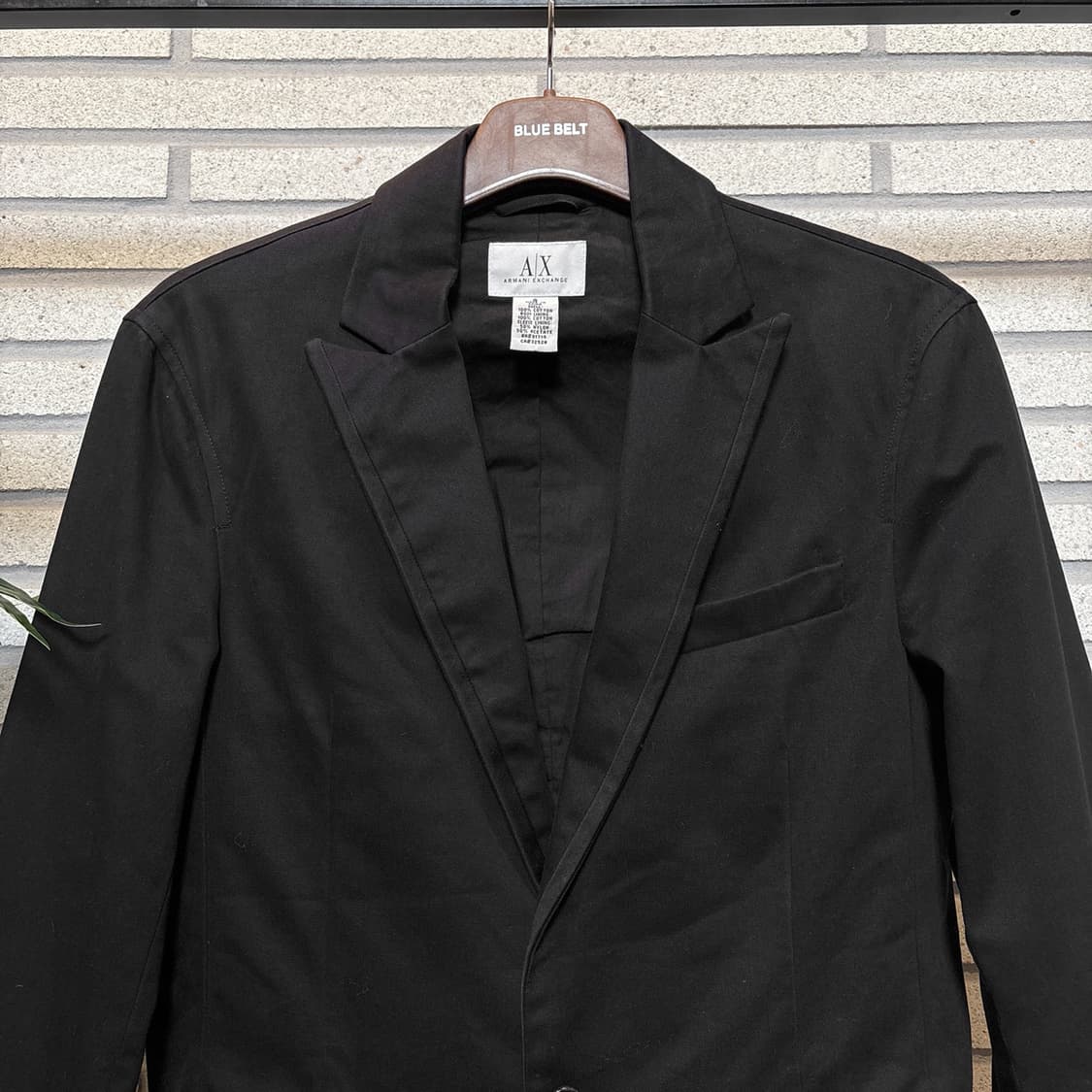 A/X 알마니익스체인지 롱라인 코튼 블레이져 숄라펠 디테일 블랙 상품이미지4