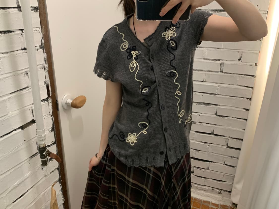 Flower pattern half knit 상품이미지2