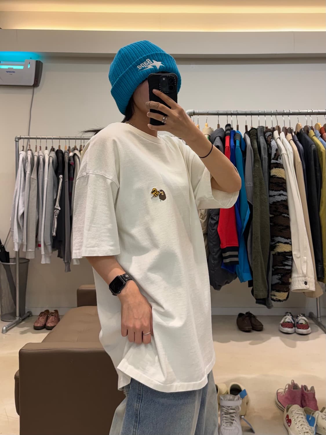 베이프x레디메이드 꿀벌 자수 로고 반팔 티셔츠 상품이미지6