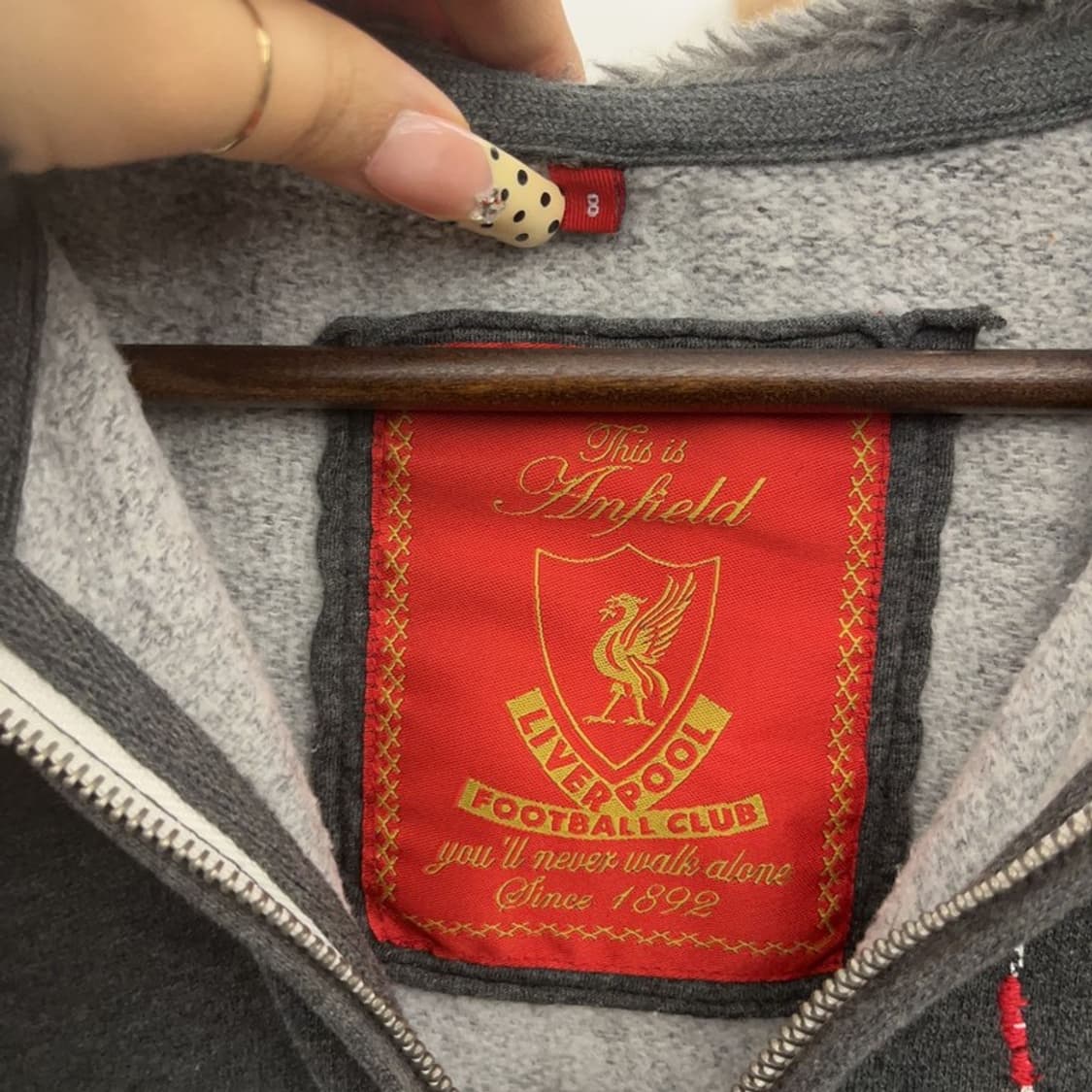 리버풀 올드스쿨 빈티지 자수패치 약기모 후드집업 90 C09713 상품이미지5