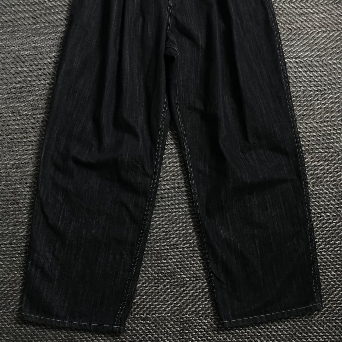 Xerobnr 블랙 투 턱 와이드 데님 팬츠o 4019 상품이미지2