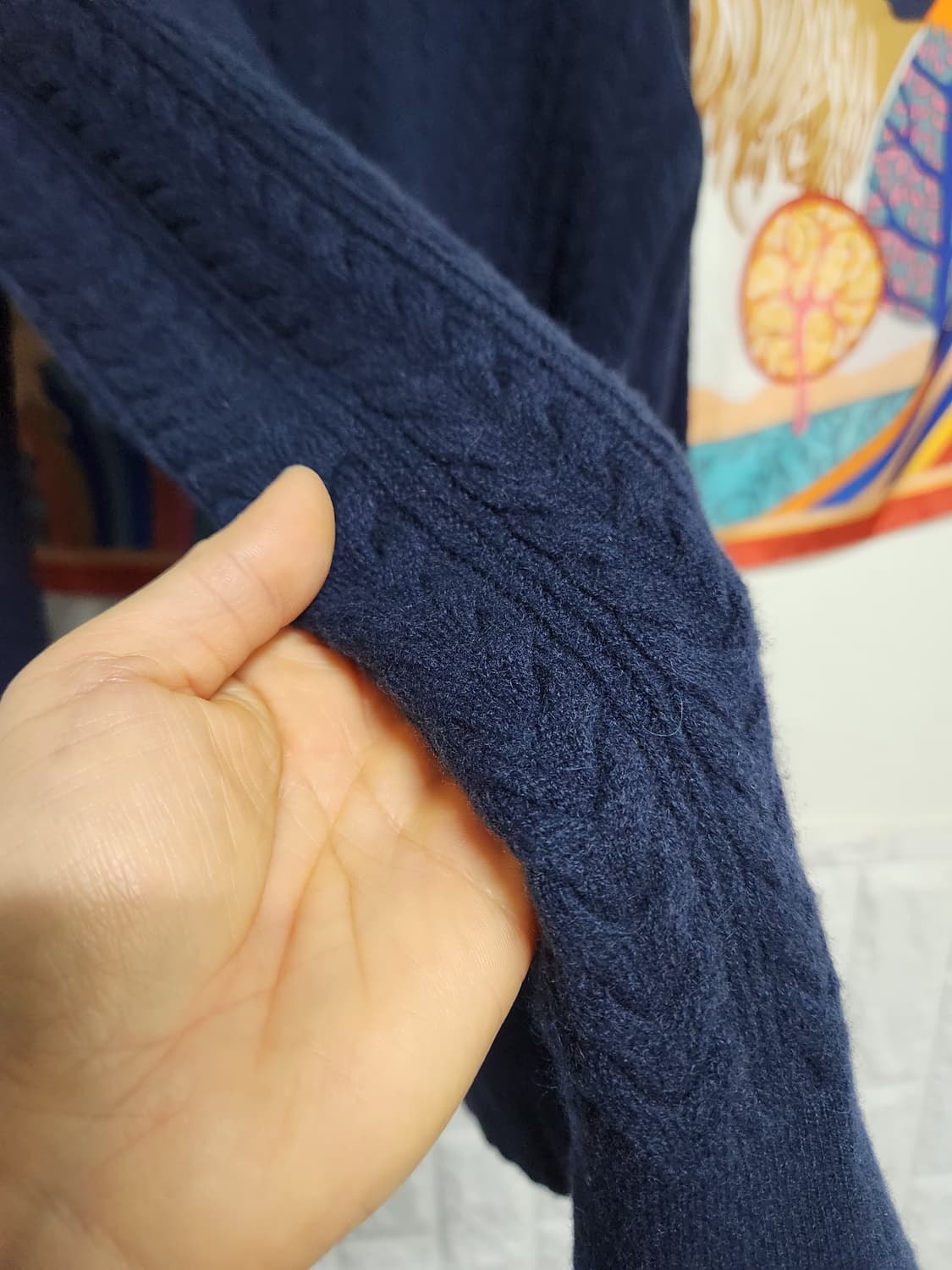 (정품)버버리 네이비 케이블 캐시미어 니트 스웨터 XL 상품이미지6