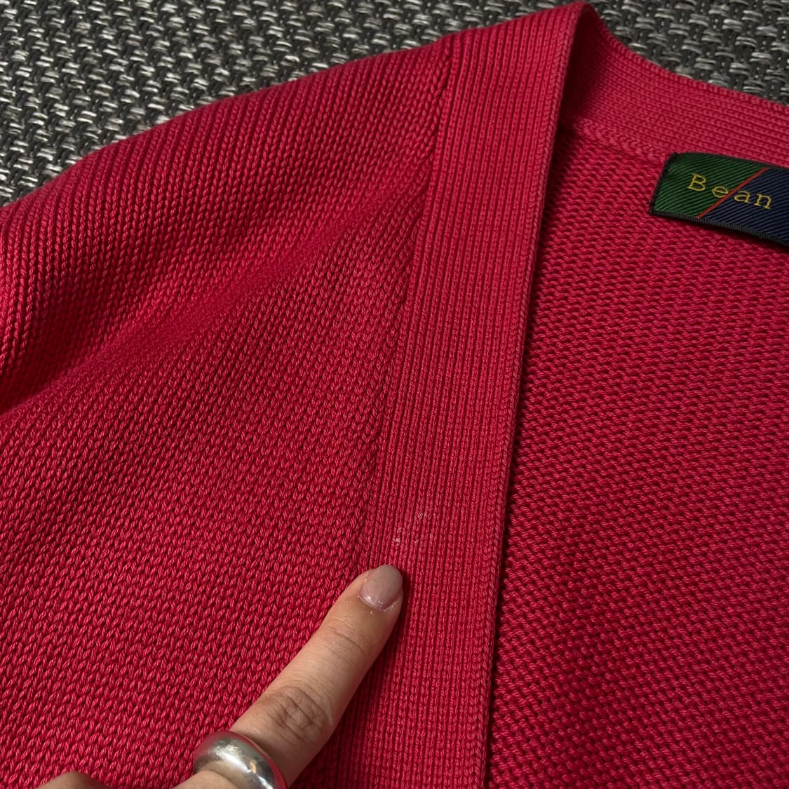 빈폴 레드 니트 롱 가디건 105 상품이미지5