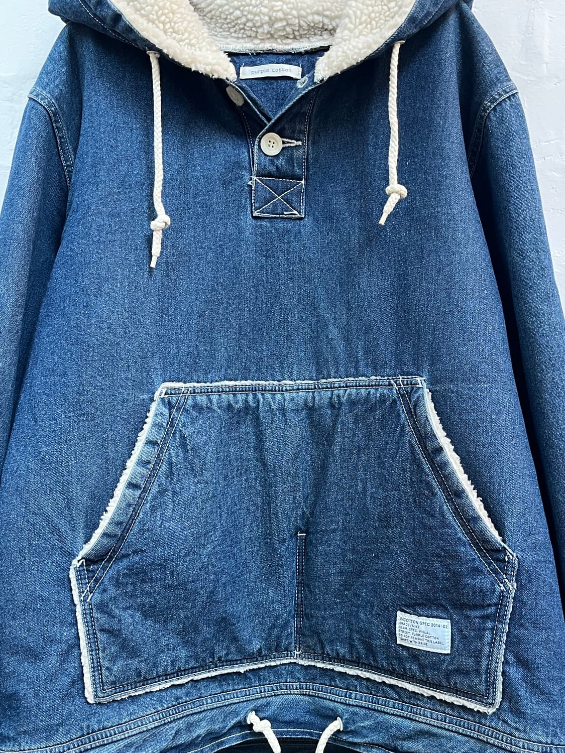 Purple Cotton 퍼플코튼 오버핏 데님 플리스 아노락 상품이미지5