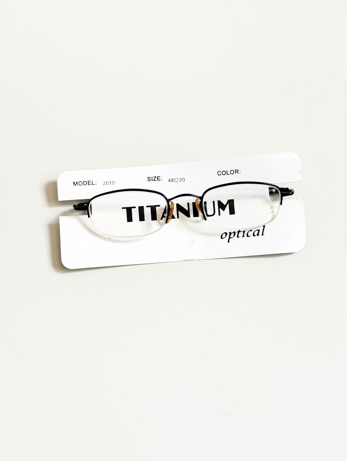 90s TITANIUM OPTICAL 티타늄 스퀘어 반무테 빈티지 안경 상품이미지1