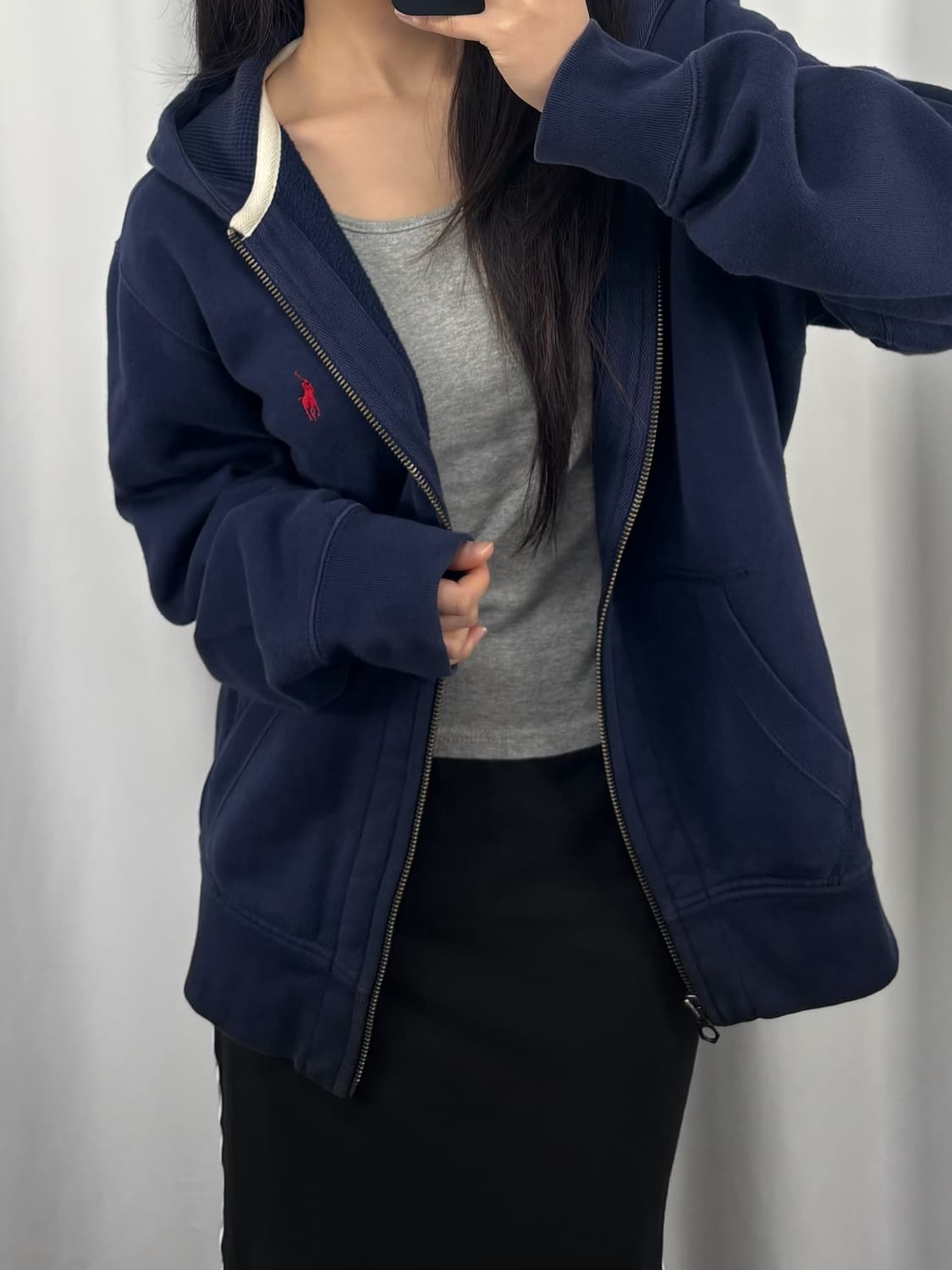 폴로 네이비 후드집업 상품이미지1