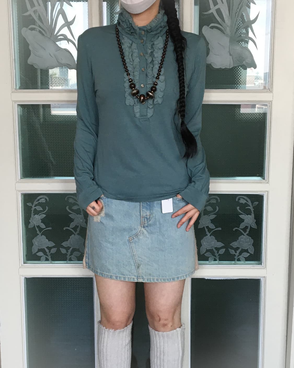 High neck frill point sleeve 상품이미지1