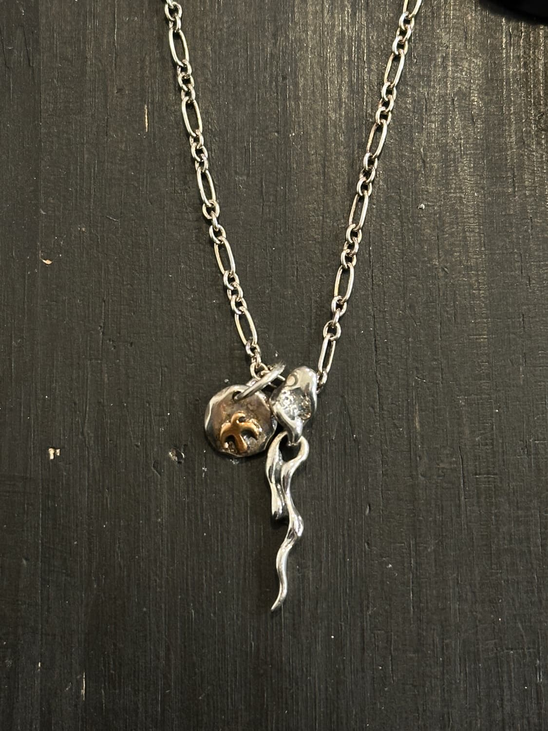 Fluid Line Charm 925Silver Necklace 상품이미지1