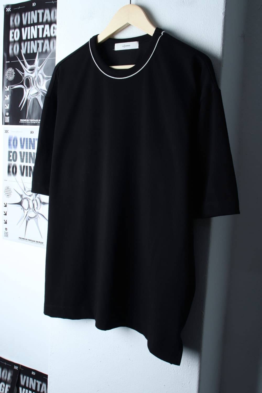 (XL-2XL) 일꼬르소 반팔 티셔츠 오버핏 블랙 표범 한정판-7BB7 상품이미지1